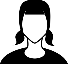Female With Ponytails Outline Svg Vector, Free Vectors File